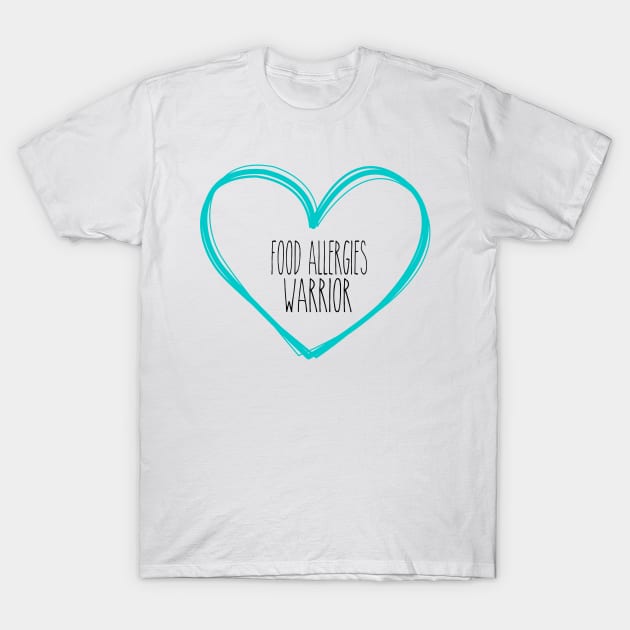 Food Allergies Warrior Heart Support T-Shirt by MerchAndrey